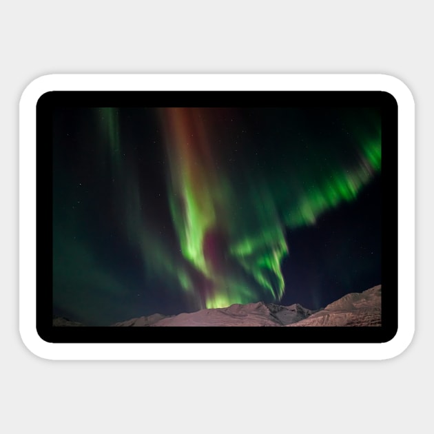 Northern lights #4 Sticker by Todd Graven Photography 